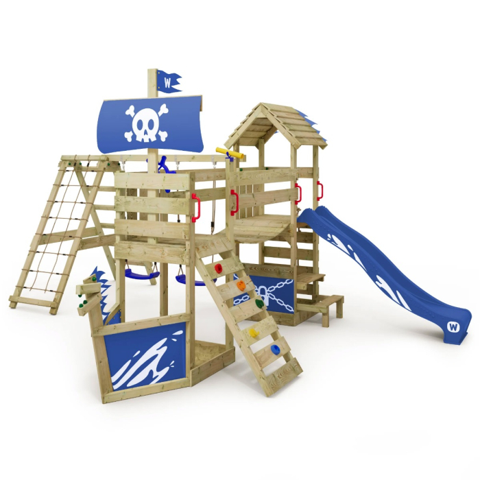 Klettergerüst Wickey FreakyFlyer-Blaue Rutsche-Blaue Plane Blau 826179